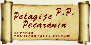 Pelagije Pećaranin vizit kartica